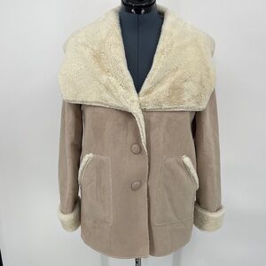 SIGNATURE COLLECTION Women's Tan Shearling Coat SIZE M 8-10